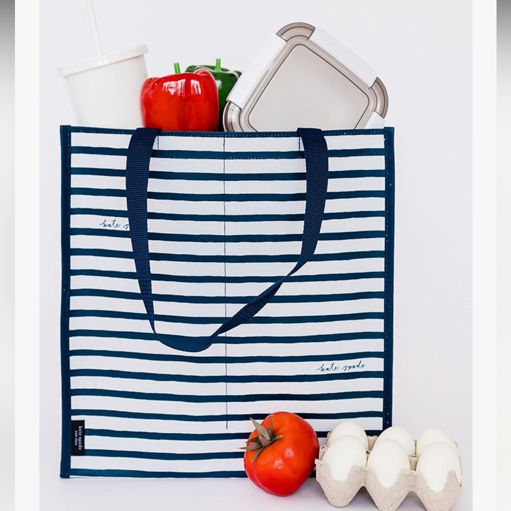 🆕 Kate Spade New York Reusable Shopping Bag, Grocery Tote with Shoulder Straps - Picture 5 of 6